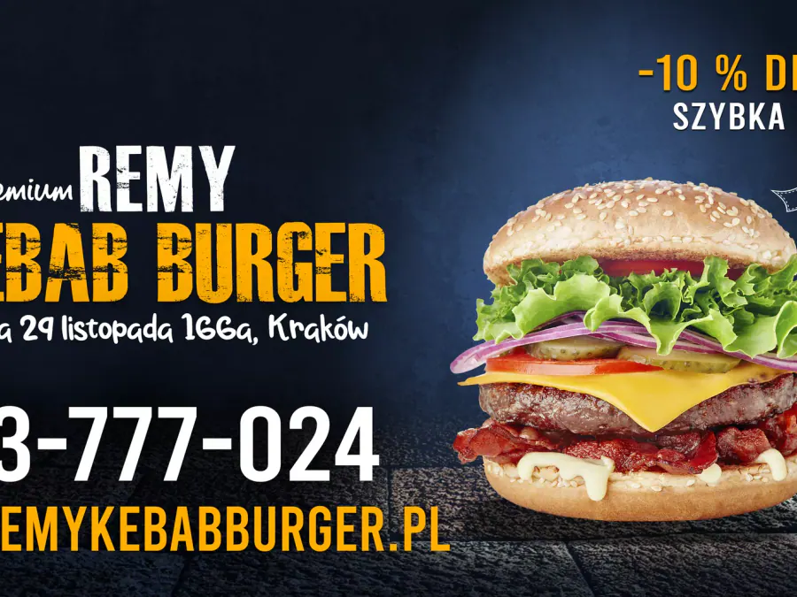 Projekt baneru reklamowego Kraków — Burger | Geometry Graphics