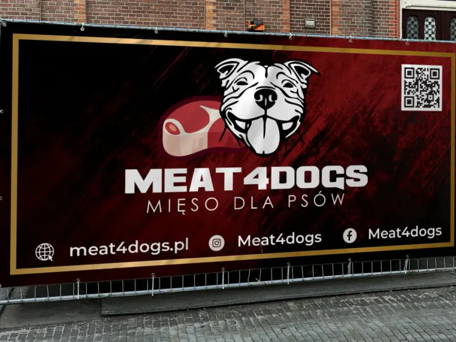 Projekt baneru reklamowego Kraków — Meat4dogs | Geometry Graphics