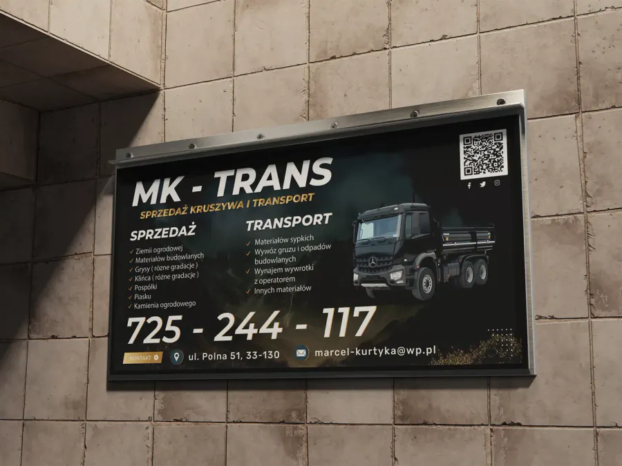 Projekt baneru reklamowego Kraków — MK Trans | Geometry Graphics