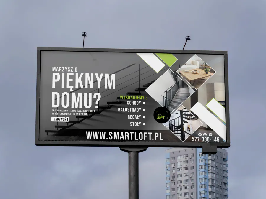 Projekt baneru reklamowego Kraków — SmartLoft | Geometry Graphics