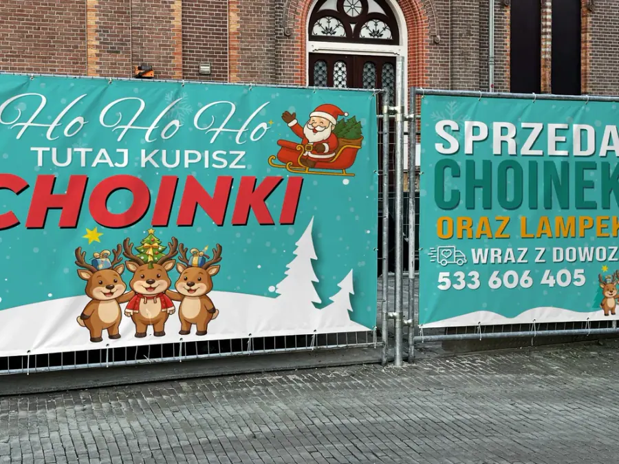 Projekt baneru reklamowego Kraków — Sprzedaż Choinek | Geometry Graphics