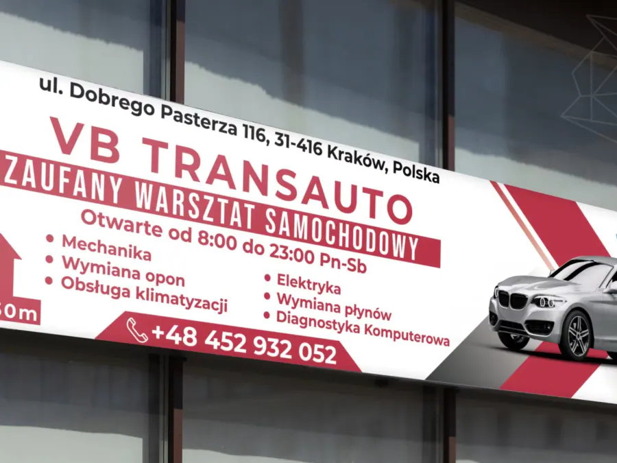 Projekt baneru reklamowego Kraków — VB Trans Auto | Geometry Graphics