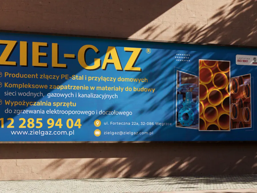 Projekt baneru reklamowego Kraków — ZielGaz | Geometry Graphics