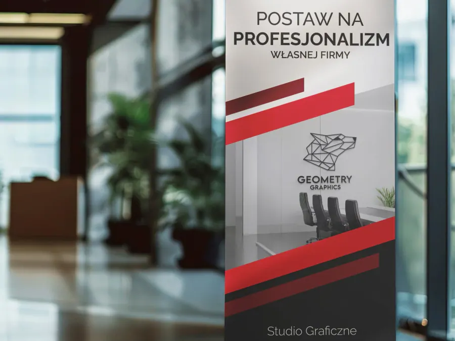 Projekt roll-upu reklamowego Kraków — Geometry Graphics — roll-up | Geometry Graphics