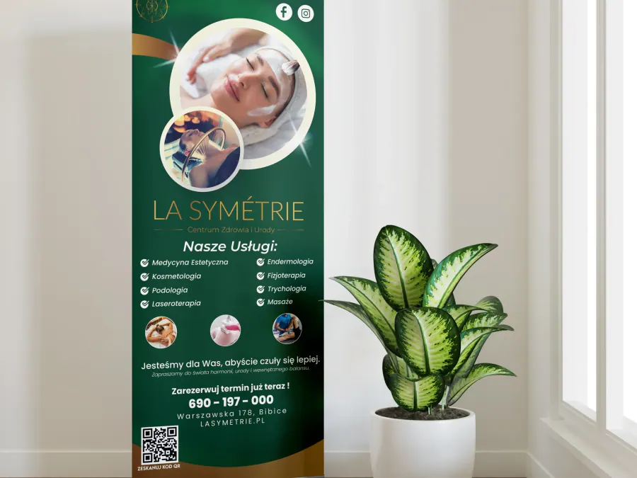 Projekt roll-upu reklamowego Kraków — Podologia La Symétrie | Geometry Graphics