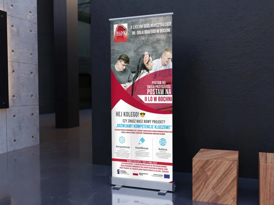 Projekt roll-upu reklamowego Kraków — Szkoła | Geometry Graphics