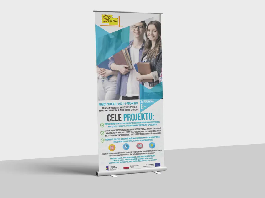 Projekt roll-upu reklamowego Kraków — Szkoła Technikum | Geometry Graphics
