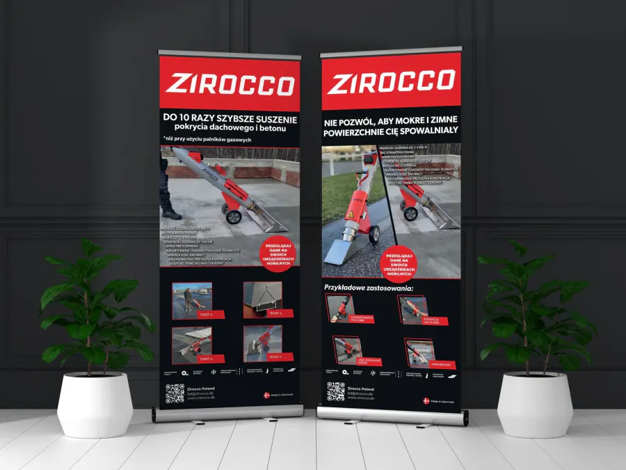 Projekt roll-upu reklamowego Kraków — Zirocco — roll-up reklamowy | Geometry Graphics