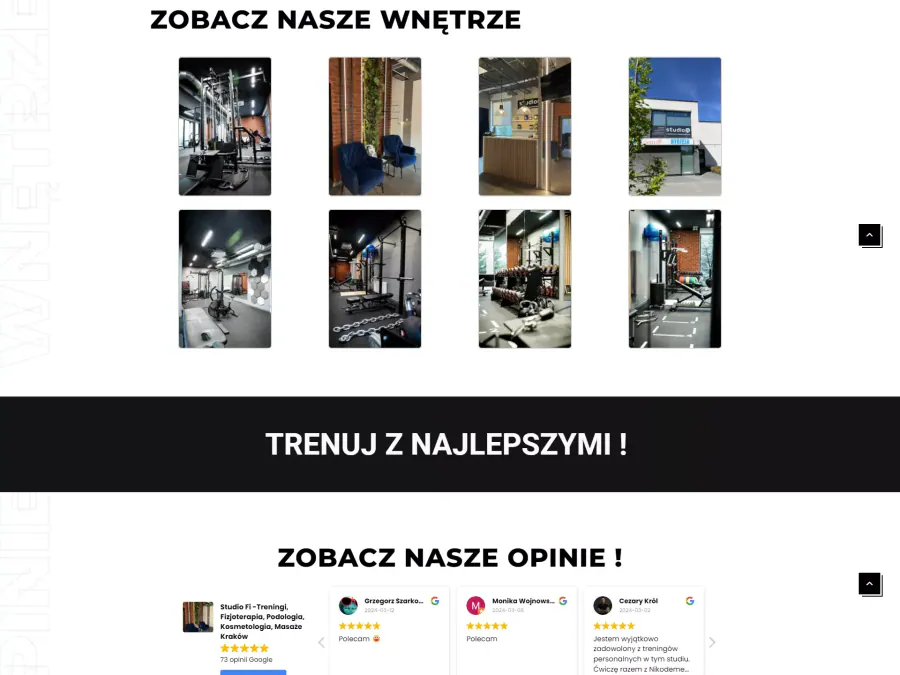 Projekt strony internetowej Kraków — Studio Fi Trening Personalny | Geometry Graphics
