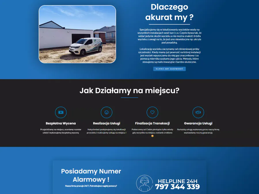 Projekt strony internetowej Kraków — Wycieki24 | Geometry Graphics