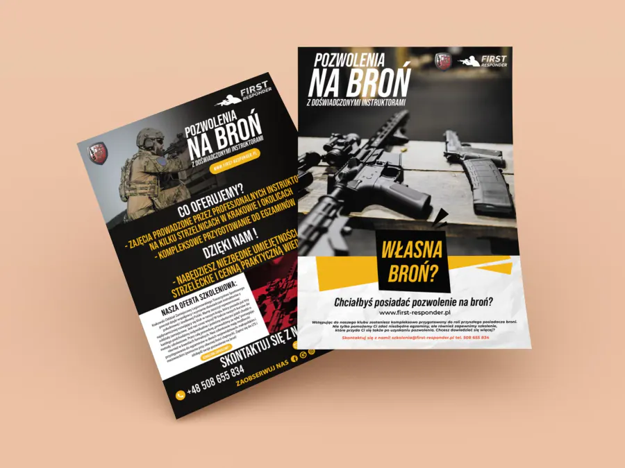 Projekt ulotki reklamowej Kraków — First Responder Sklep | Geometry Graphics
