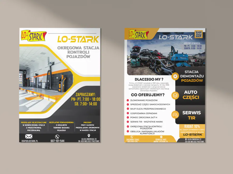Projekt ulotki reklamowej Kraków — Lo Stark Stacja Okręgowa | Geometry Graphics