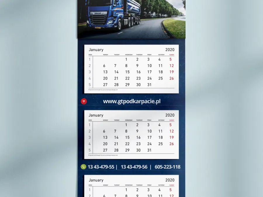 Wizualizacja produktu Kraków — Kalendarz GT Podkarpacie Reklama | Geometry Graphics