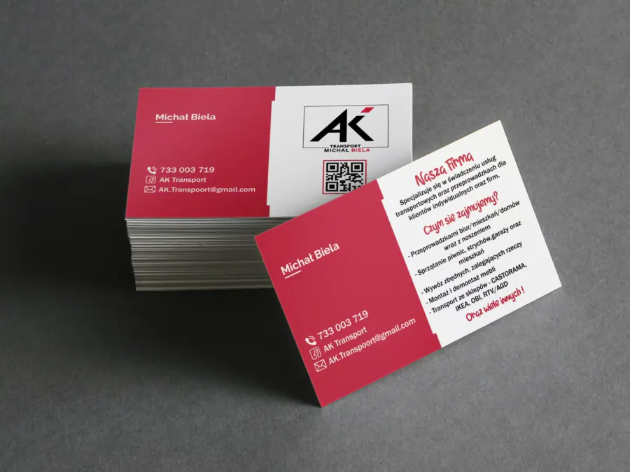 Projekt wizytówki Kraków — AK Transport Michał Biela | Geometry Graphics