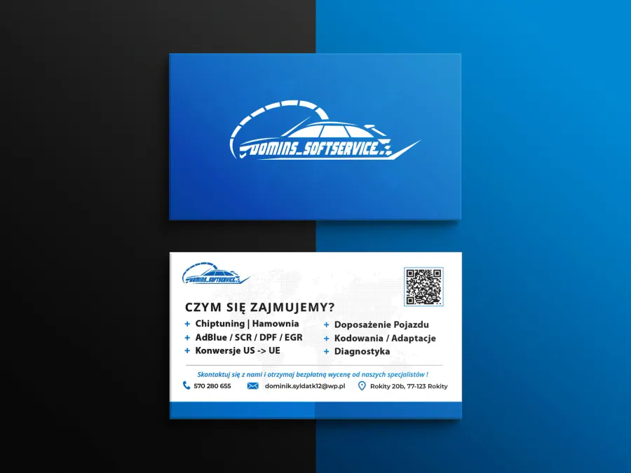 Projekt wizytówki Kraków — Domins Softservice | Geometry Graphics