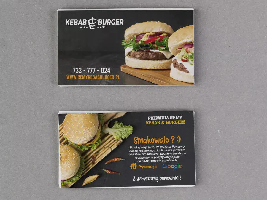 Projekt wizytówki Kraków — Kebab Burger | Geometry Graphics