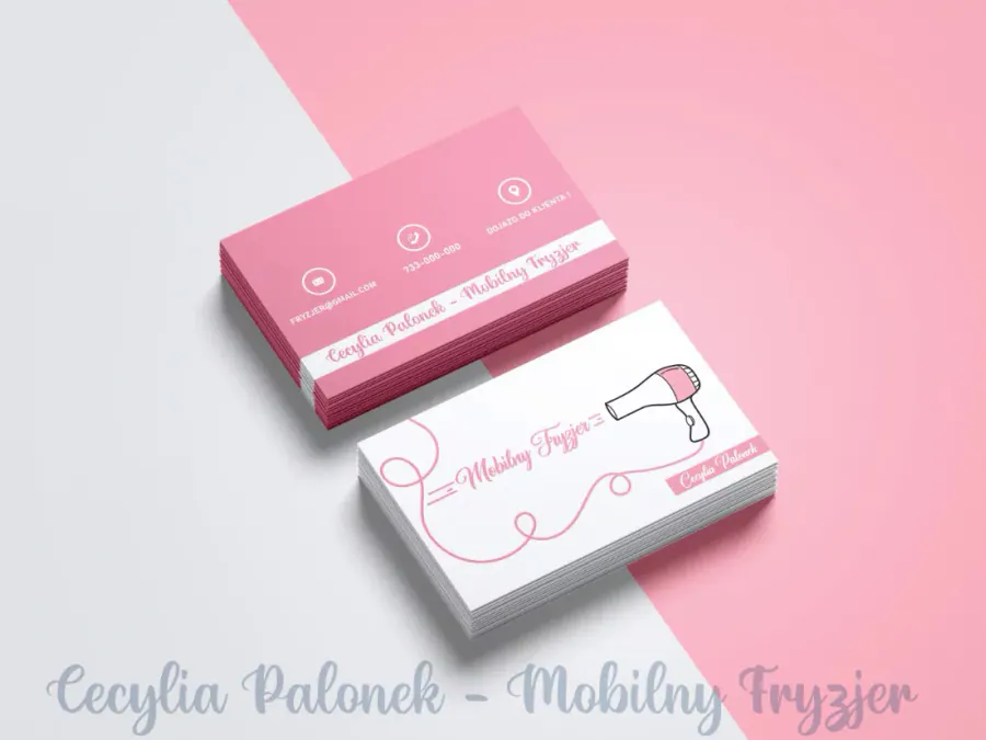 Projekt wizytówki Kraków — Mobilny Fryzjer | Geometry Graphics