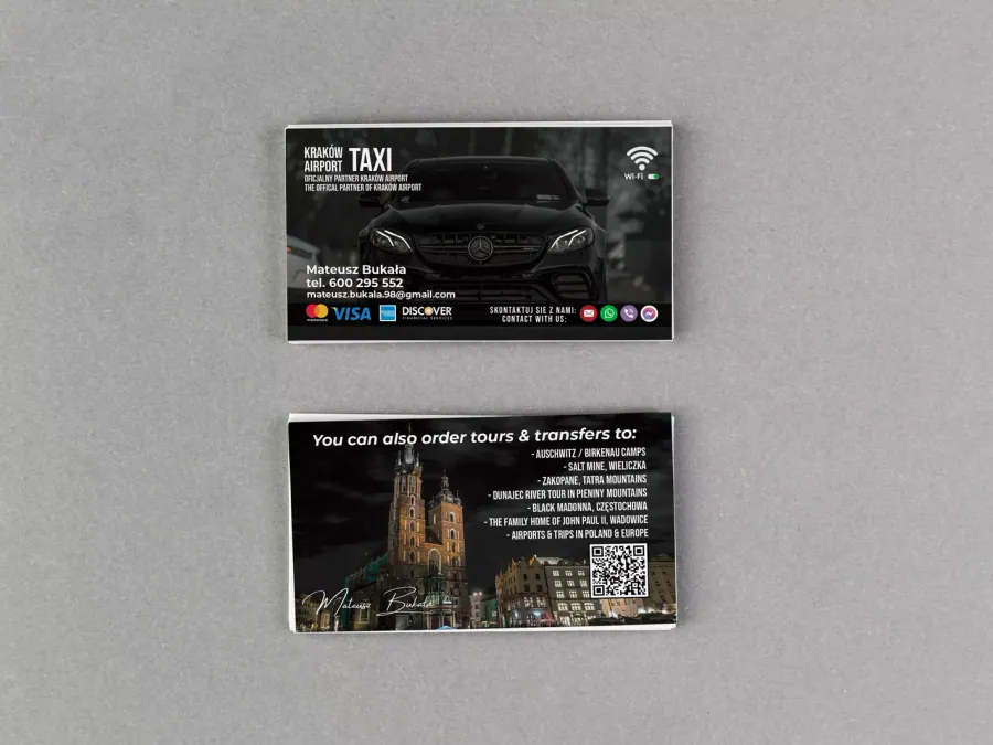 Projekt wizytówki Kraków — Taxi Airport | Geometry Graphics