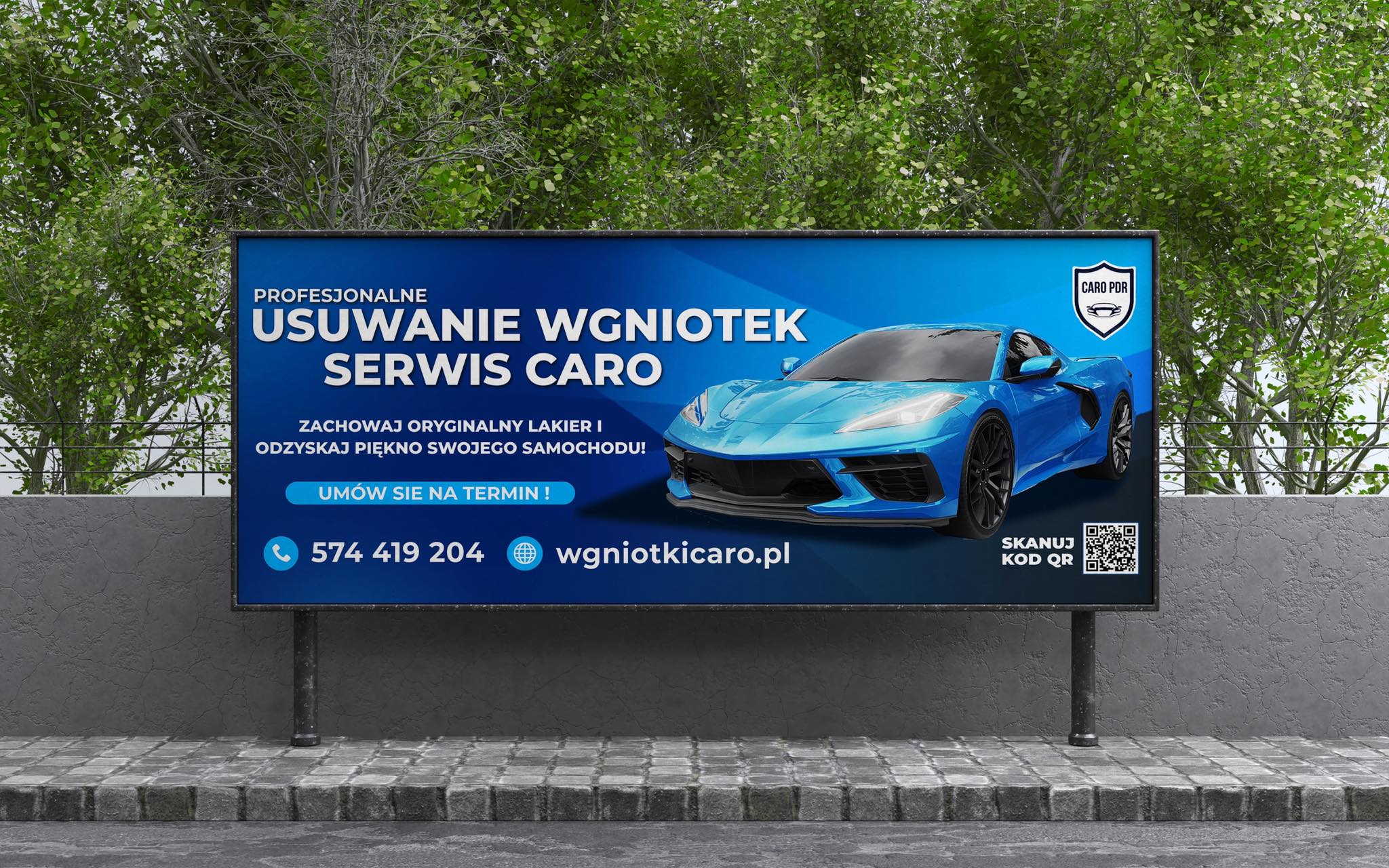 Baner reklamowy Caropd — projekt baneru Kraków | Geometry Graphics