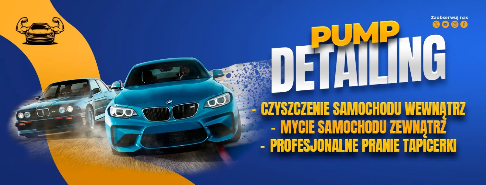 Baner reklamowy Pump Detailing — projekt baneru Kraków | Geometry Graphics
