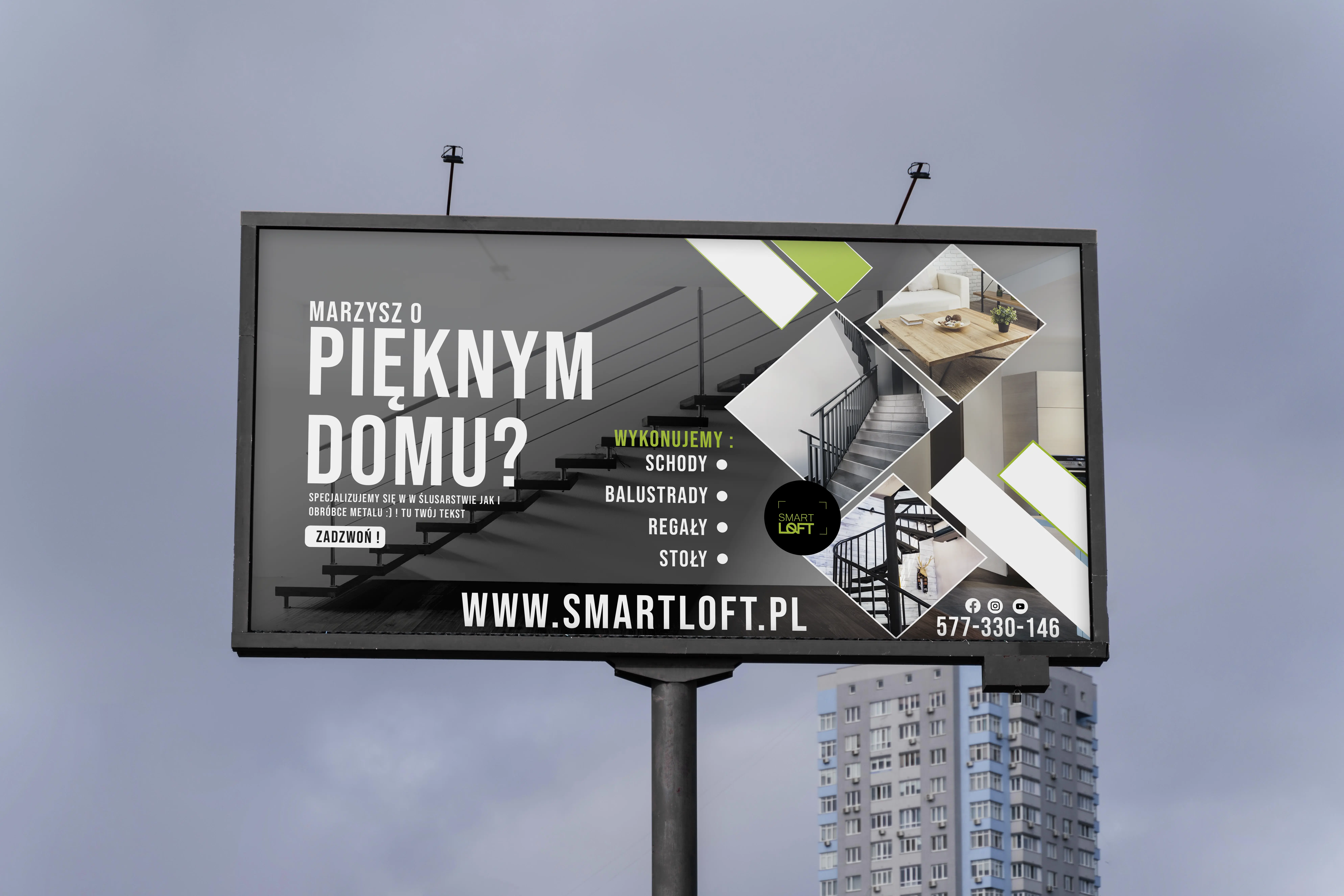 Baner reklamowy Smartloft — projekt baneru Kraków | Geometry Graphics
