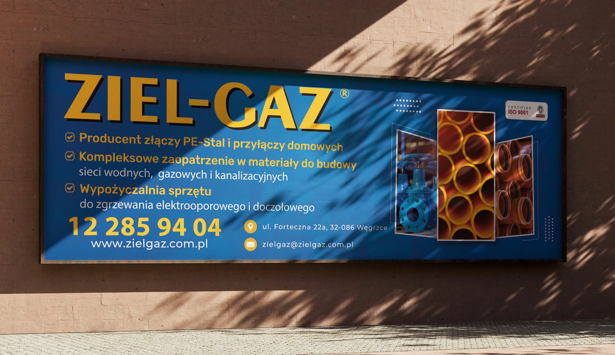 Baner reklamowy Zielgaz — projekt baneru Kraków | Geometry Graphics