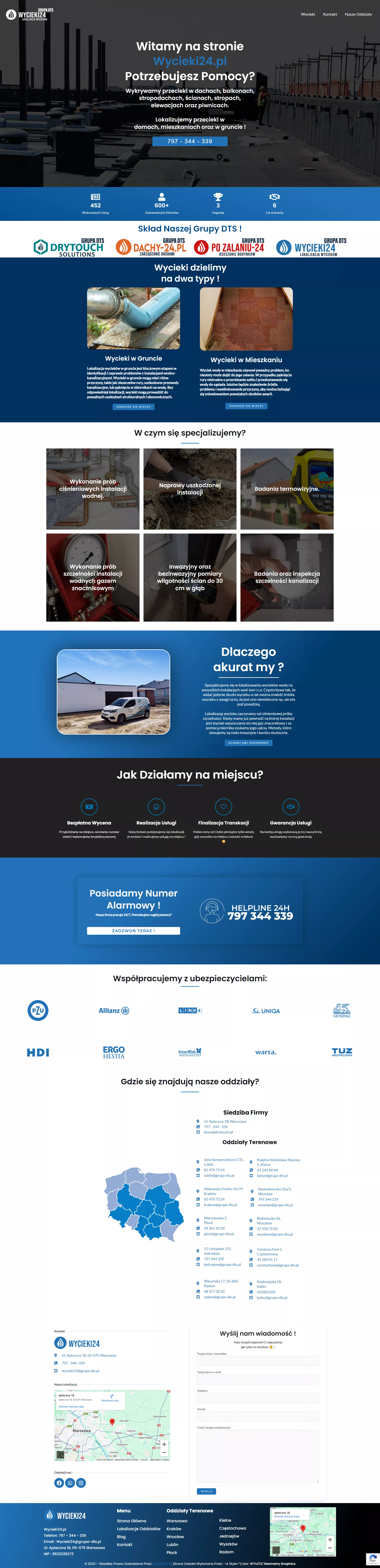 Projekt strony internetowej Kraków - Wycieki24