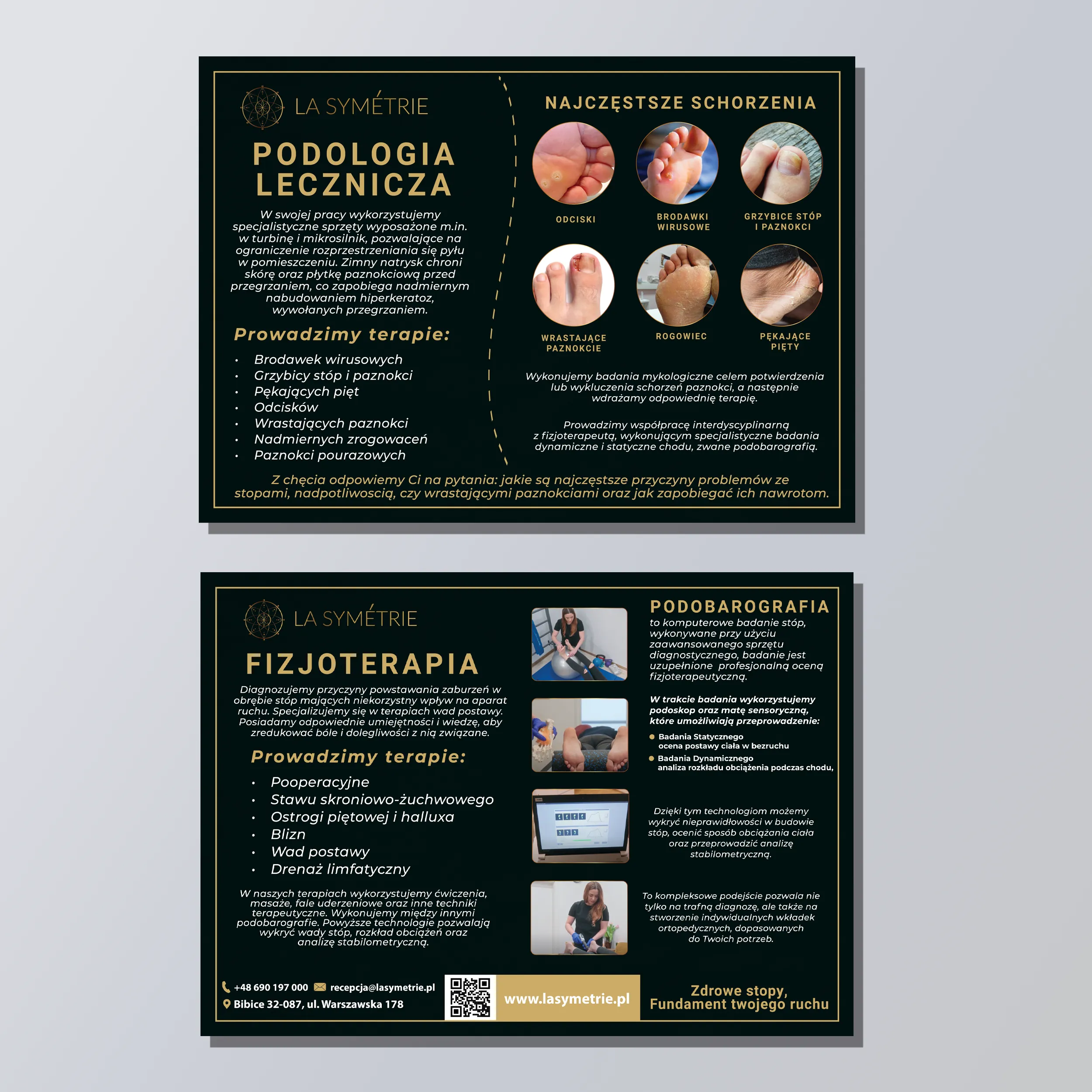 Projekt ulotki reklamowej Kraków — La Symétrie Podologia | Geometry Graphics