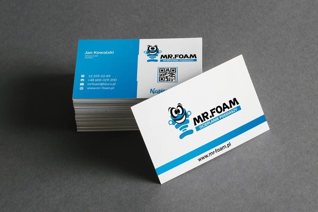 Projekt wizytówki Kraków - MR Foam Ocieplanie Poddaszy - Geometry Graphics