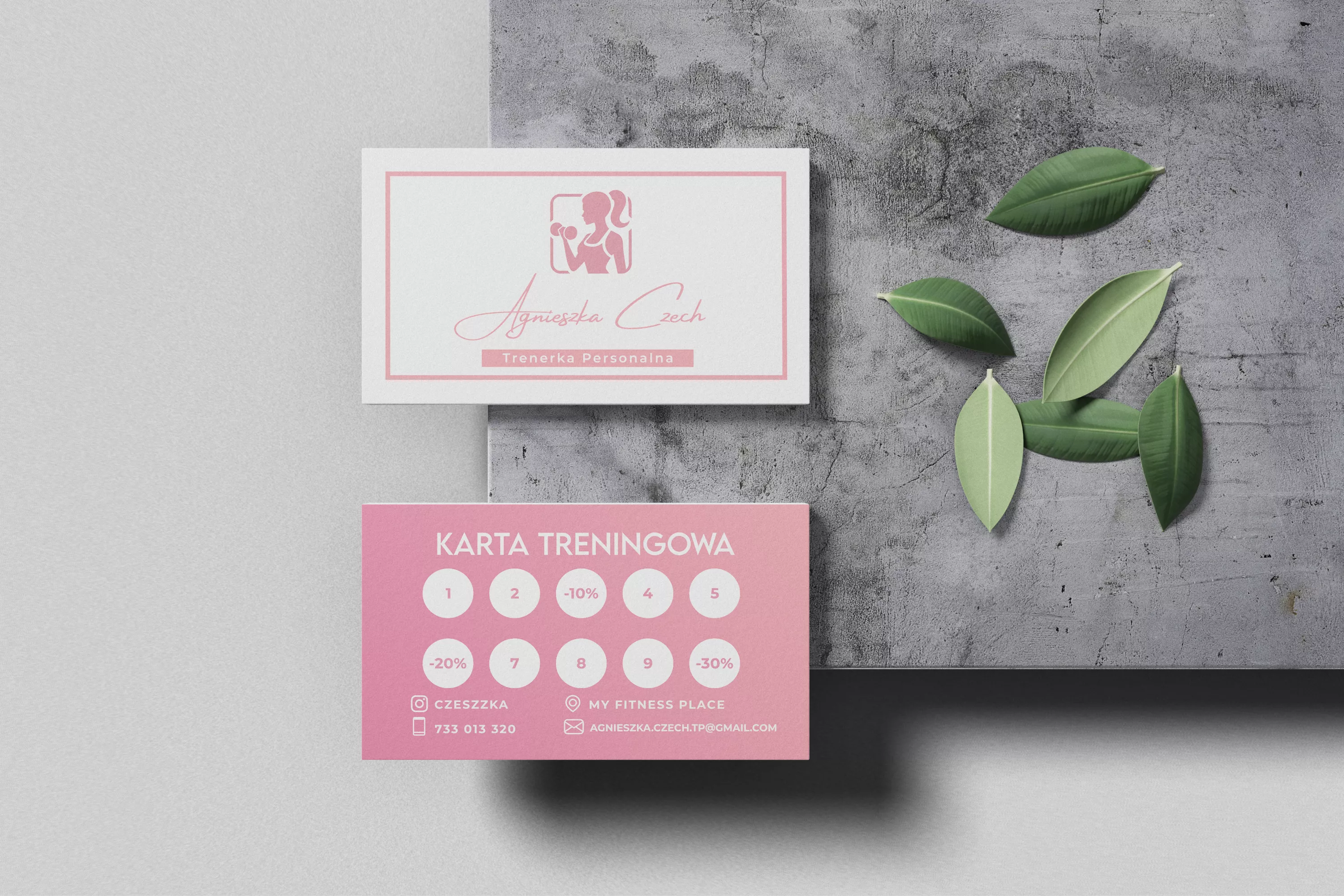 Projekt wizytówki Kraków - Agnieszka Czech Trenerka Personalna Kraków - Geometry Graphics