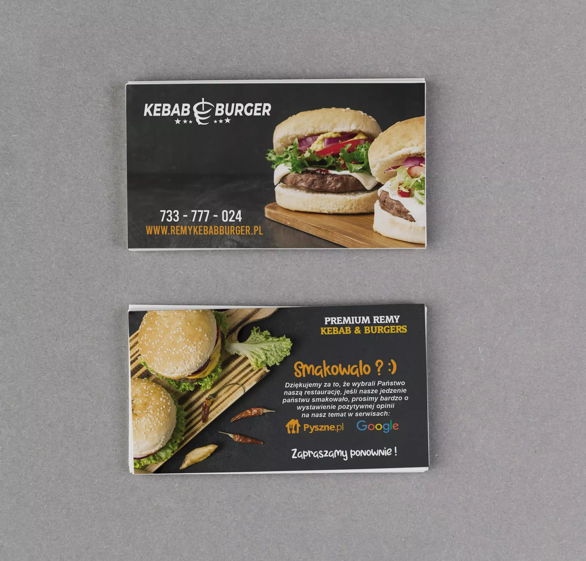 Projekt wizytówki Kraków - Kebab Burger Kraków - Geometry Graphics