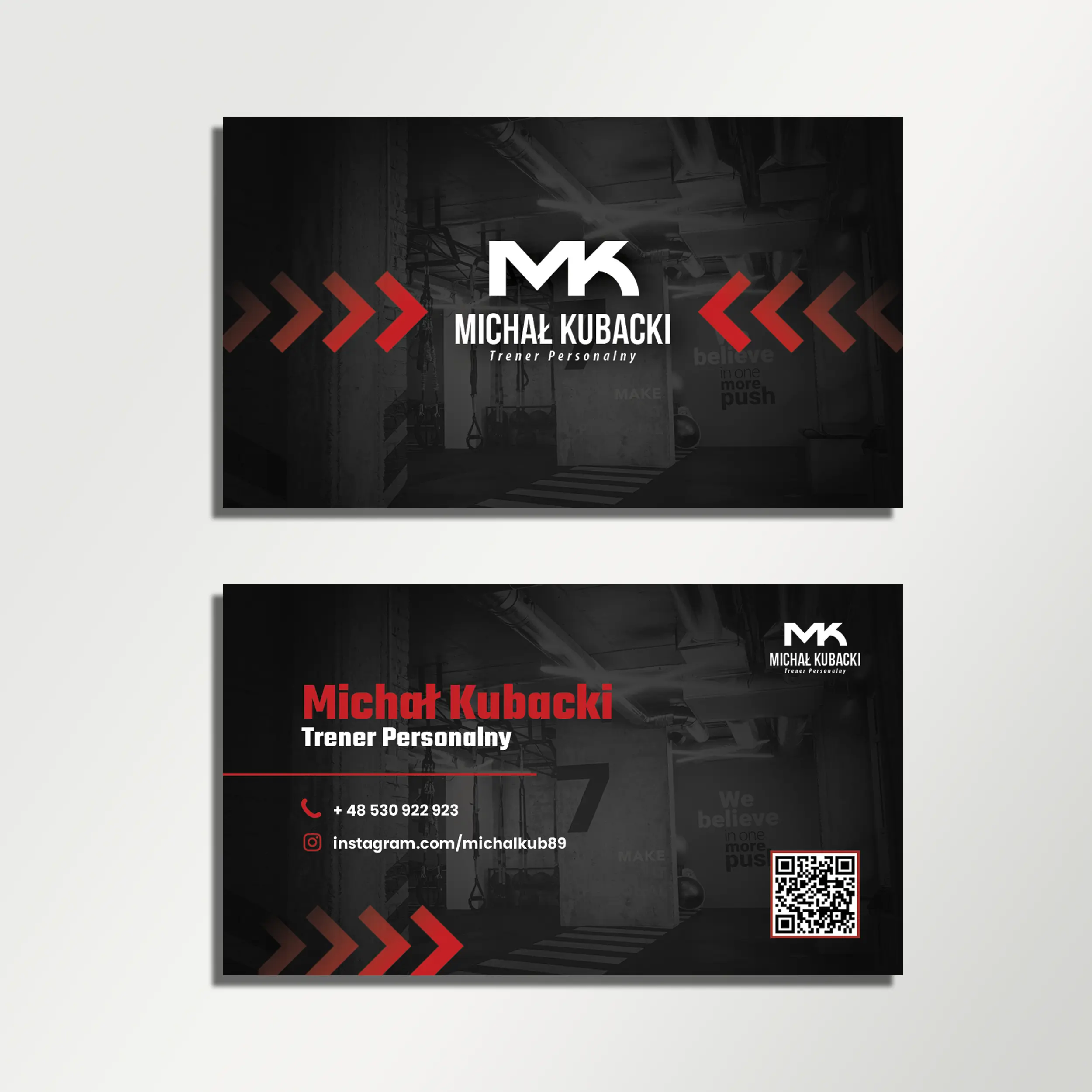 Projekt wizytówki Kraków - Michał Kubacki Trener Personalny Kraków - Geometry Graphics