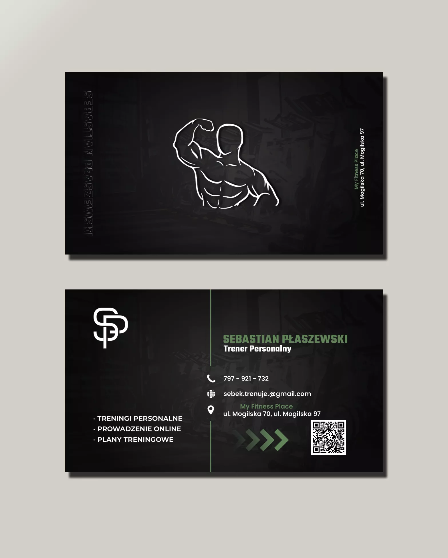 Projekt wizytówki Kraków - Sebastian Płaszewski Kraków Trener - Geometry Graphics