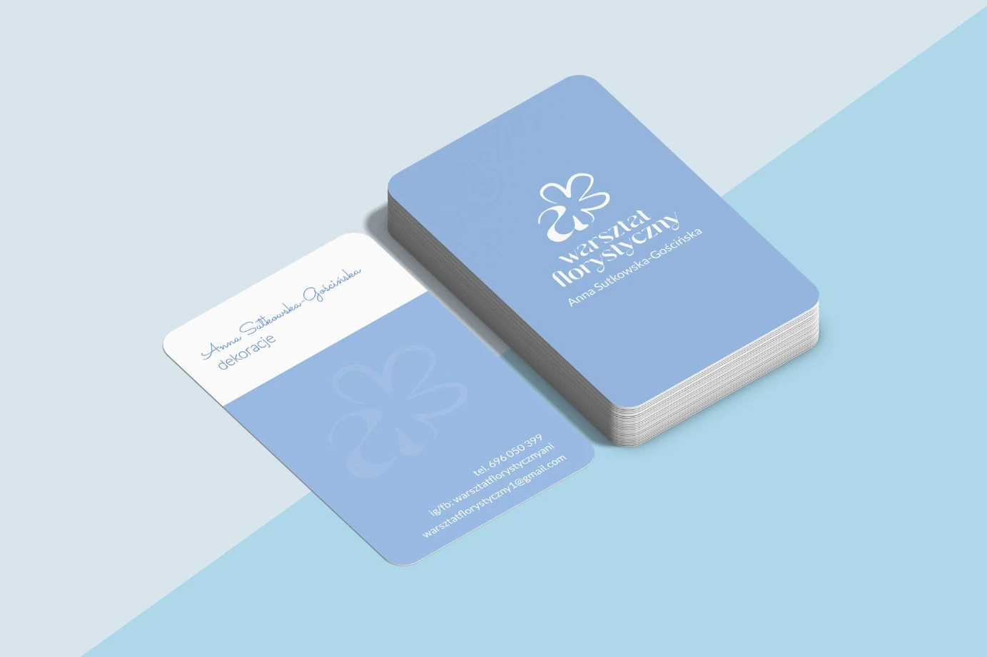 Projekt wizytówki Kraków - Warsztat Florystyczny Kraków - Geometry Graphics